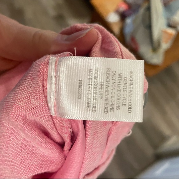 New York & Company Pink Red Linen Buckle Pants Size 0 - Picture 2 of 5